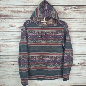 Faherty Mens XS Southwest Aztec Pacific Hooded Poncho Pullover Hoodie        #65